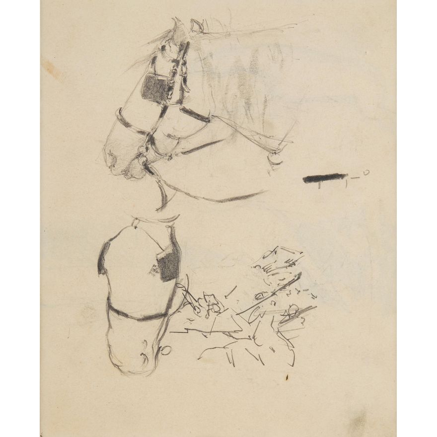 Stanisław Kamocki | Studia głowy konia w uprzęży, ok. 1900 r.