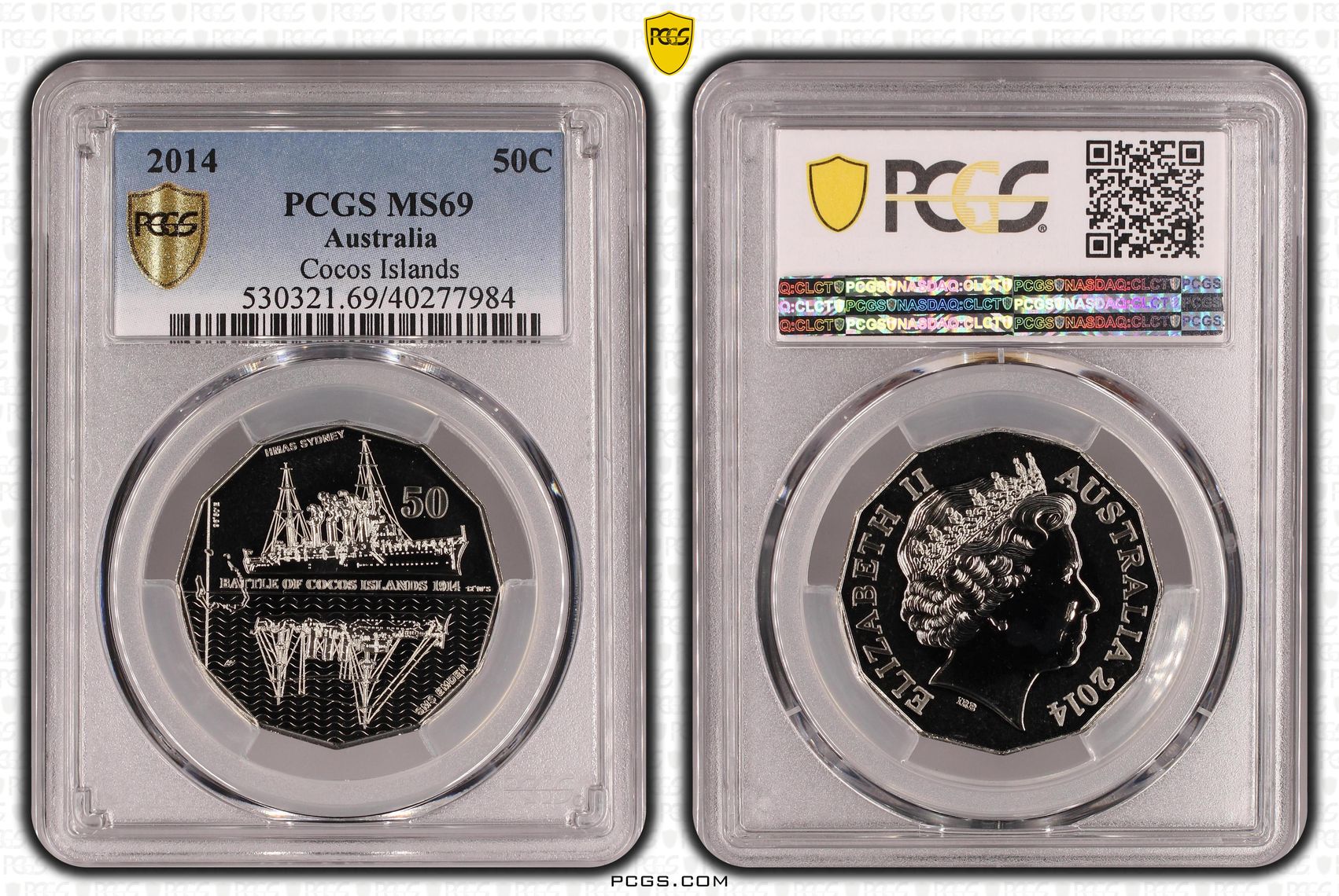 Cocos Islands, Fifty Cent, 2014, PCGS MS69