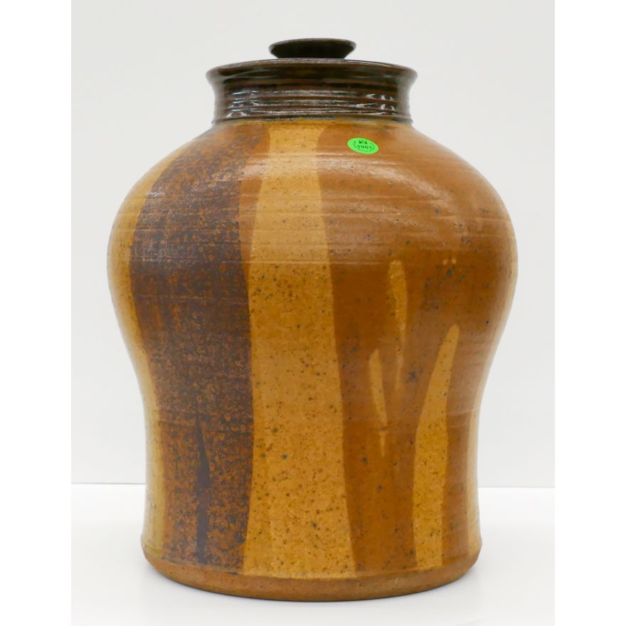 Tom Coleman Large Drip Glazed Pottery Jar 14''x11''