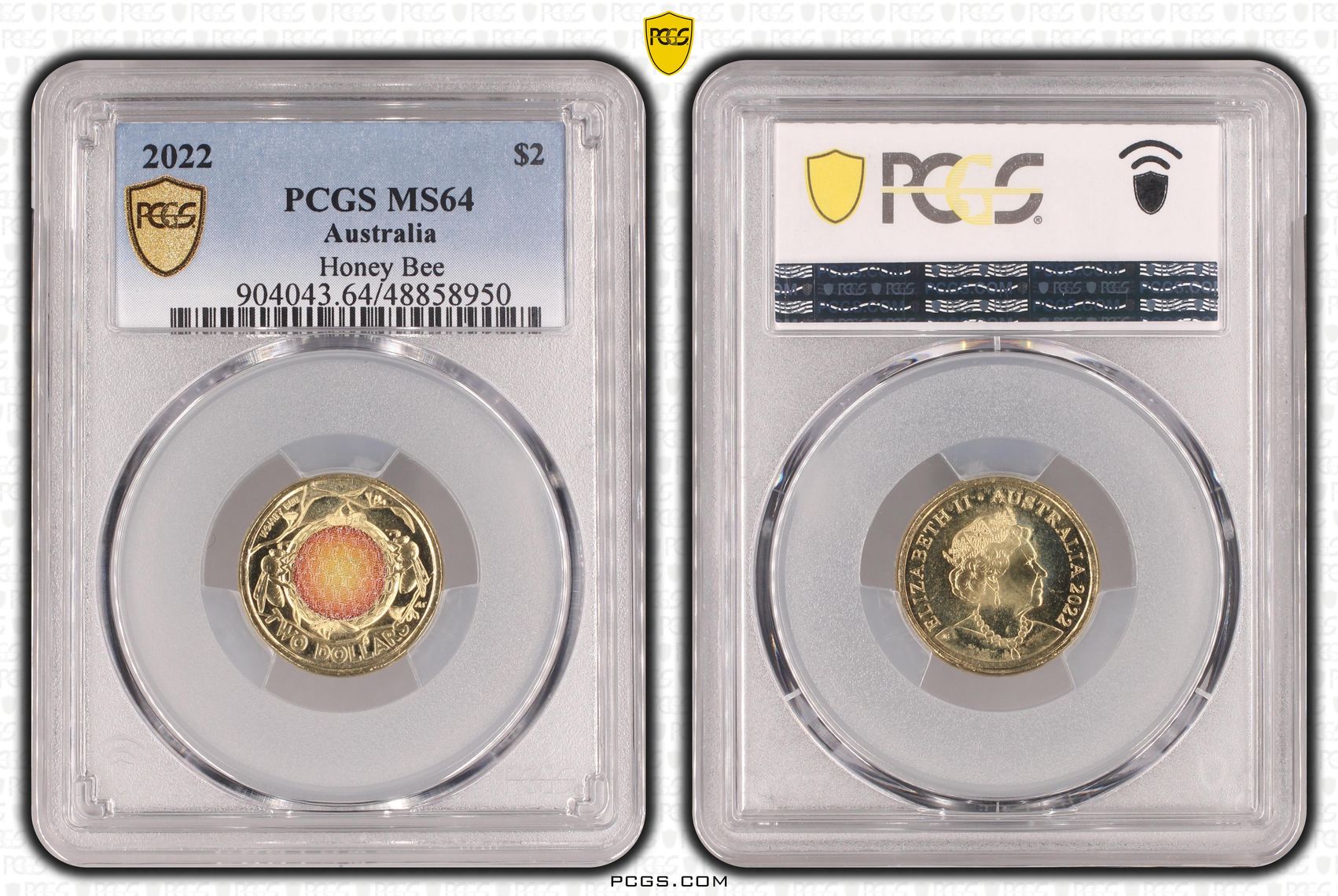 Honey Bee Colorized , Two Dollar, 2022, PCGS MS64