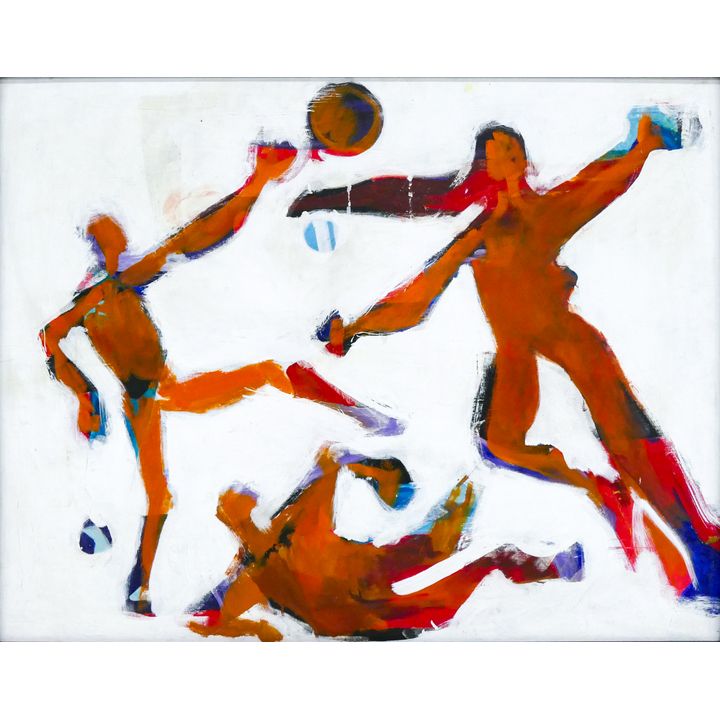 Viola Patterson ''UW Sports Series'' Oil on Canvas Board