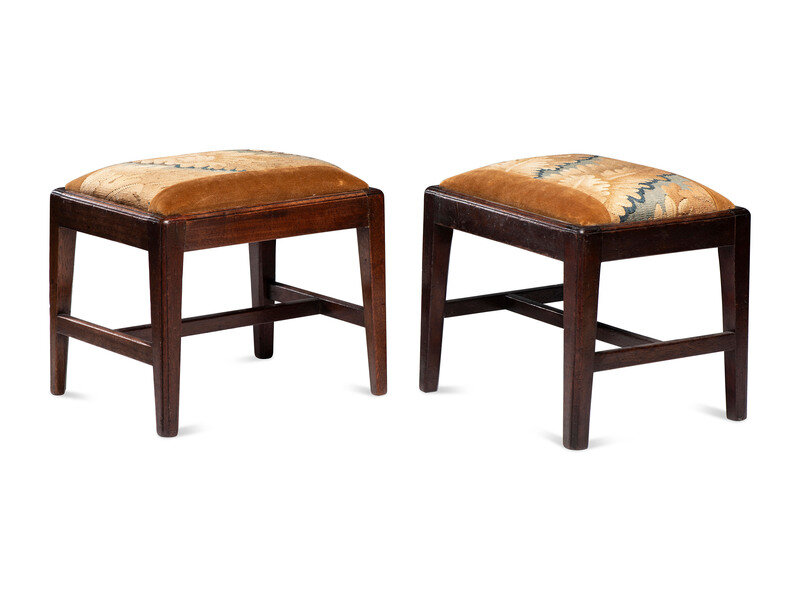 A Pair of Mahogany Gout Stools