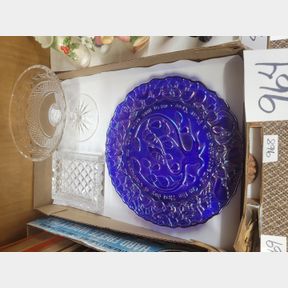 Imperial Glass Plate and Crystal Compote and Ashtray