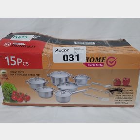 12 PIECE HEAVY BOTTOM STAINLESS STEEL COOKWARE SET -