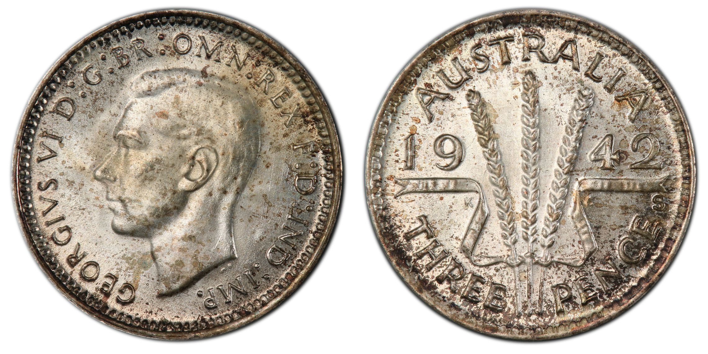 George VI, Threepence, 1942-S, PCGS MS65