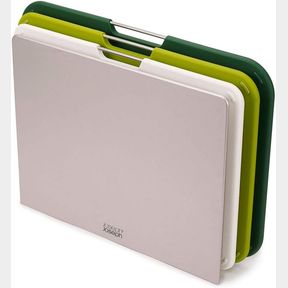 10.2"L X 2.6"W JOSEPH JOSEPH PLASTIC CUTTING BOARD SET WITH STORAGE STAND 3 DIFFERENT SIZED BOARDS