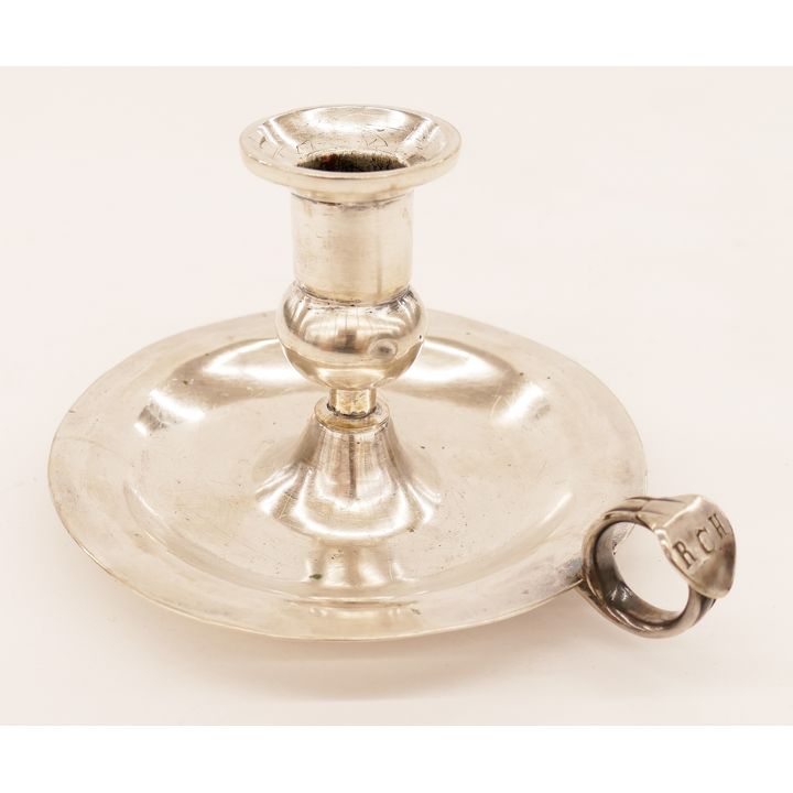 Early Coin Silver Candle Chamber Stick