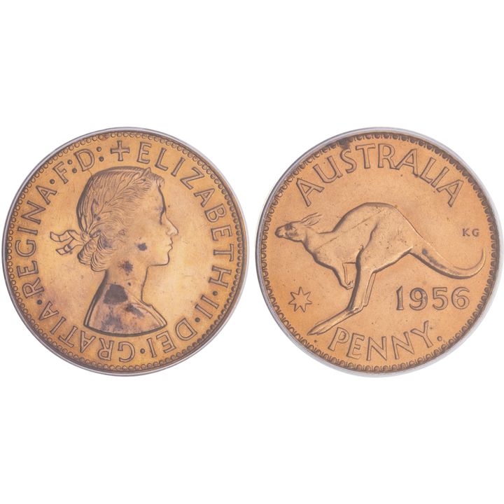 Elizabeth II, Penny, 1956-Y., PR 62RB