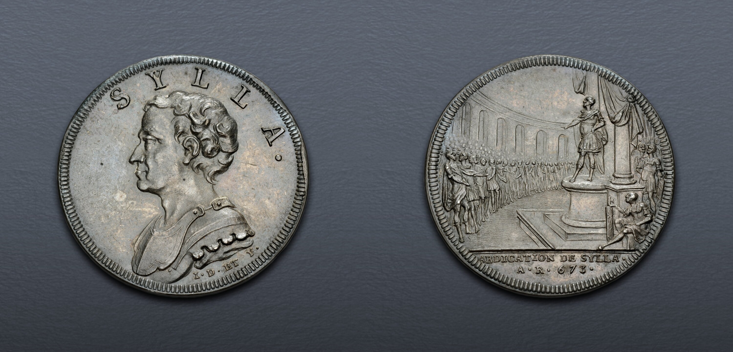Sulla Reforms ANCIENT THEMES, Roman Republican. Sulla / Abdication of Sulla. AR Medal ...