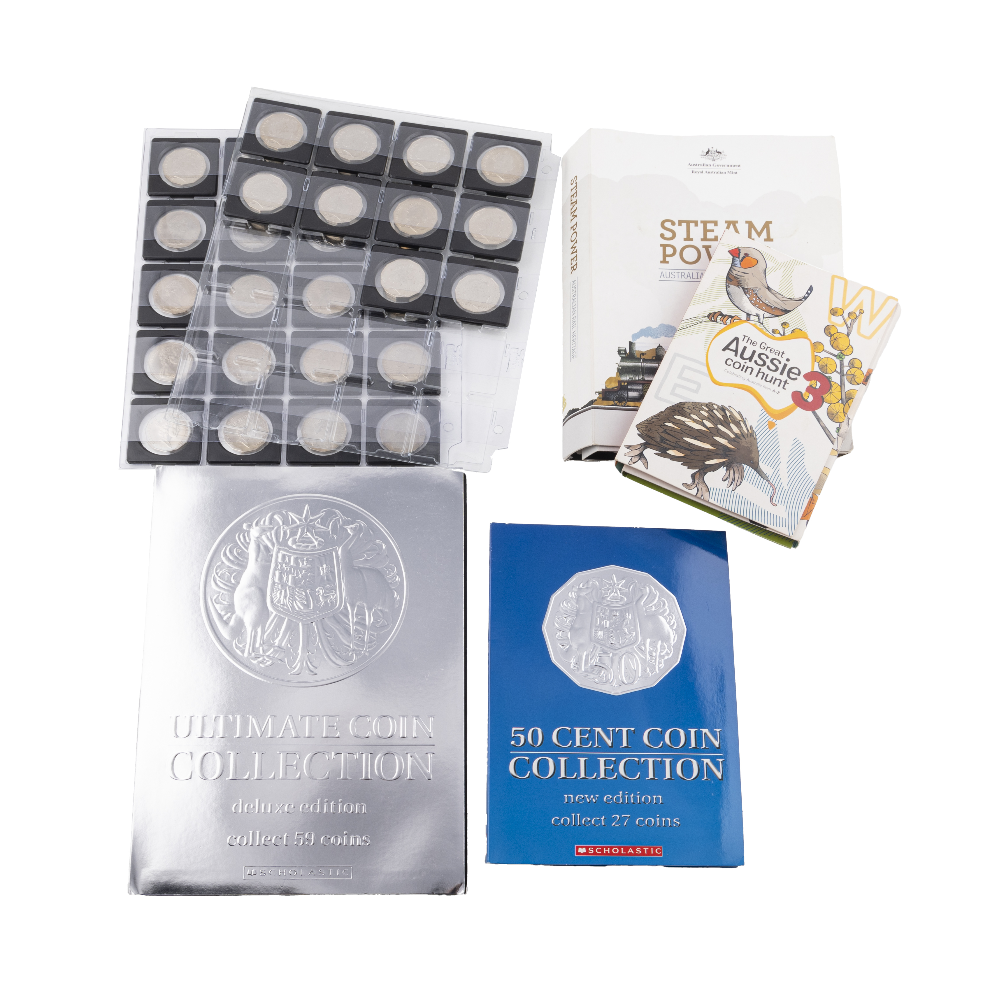 Elizabeth II, Steam Power & The Great Aussie Coin Hunt 3, Fifty Cents - One Dollar, 1966 - 2022, UNC