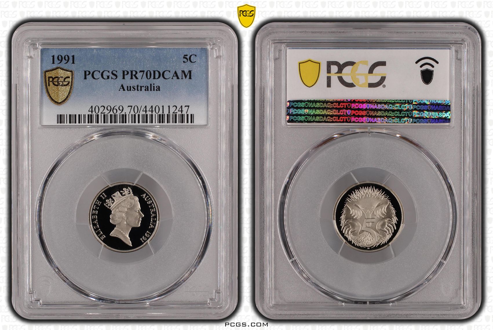 393 · 1991 Australian Five Cent, 5c Proof PCGS - PR70DCAM POP 42/0 -247