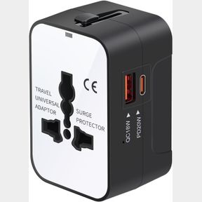 TRAVEL ADAPTER FAST CHARGE, GAN WORLDWIDE ALL IN ONE UNIVERSAL TRAVEL ADAPTER WITH PD3.0 TYPE C & USB-A QUICK CHARGING PORTABLE WA