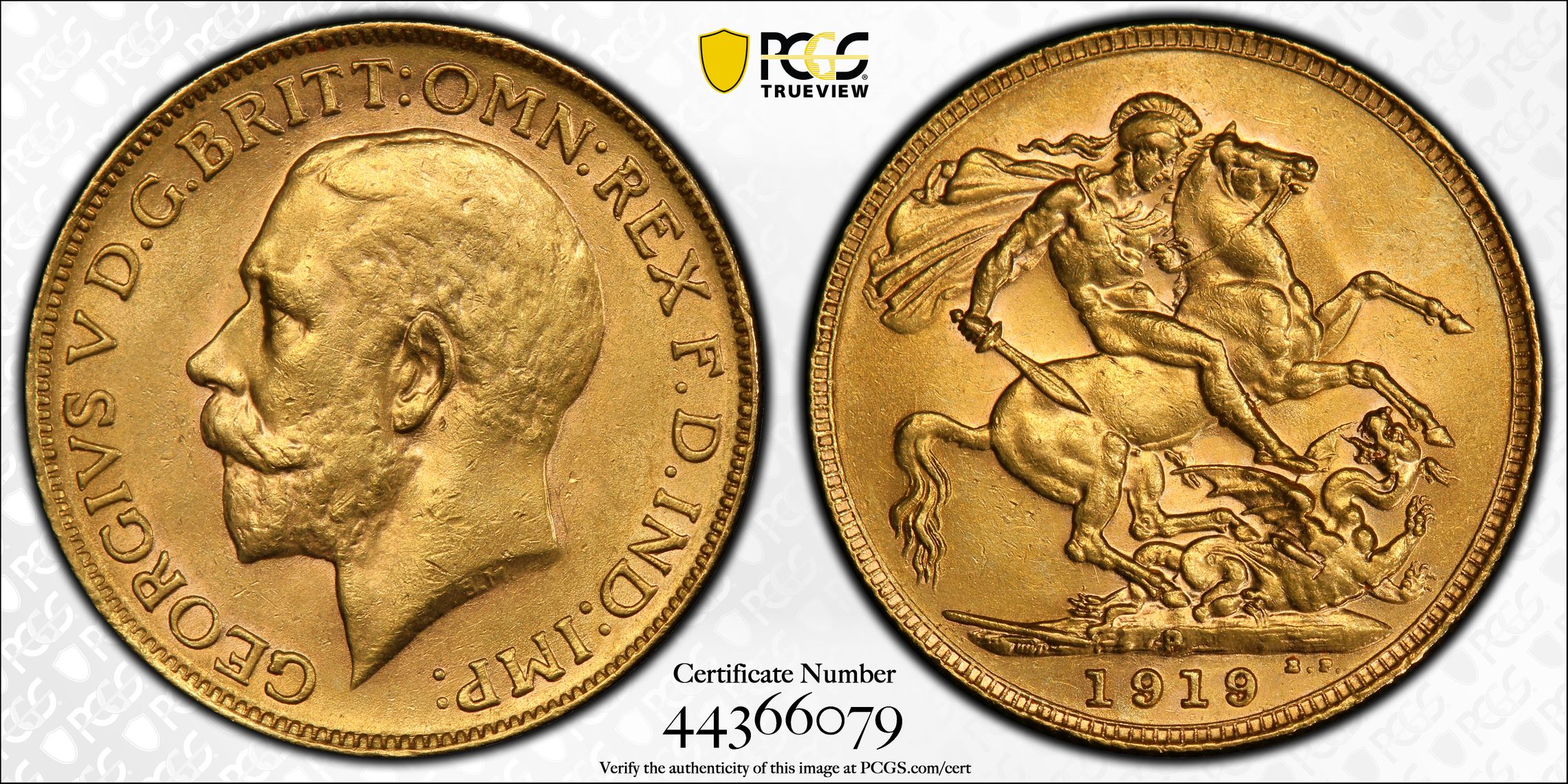 1919-P Australia Sovereign S-4001 PCGS - MS62 -079