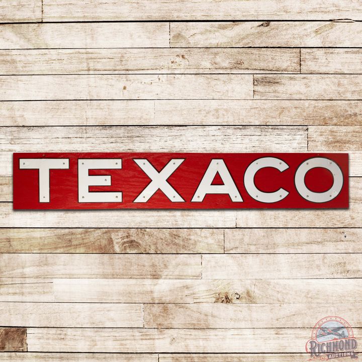 Texaco Gas Oil Tanker 10" Single Sided Porcelain Die Cut Letters