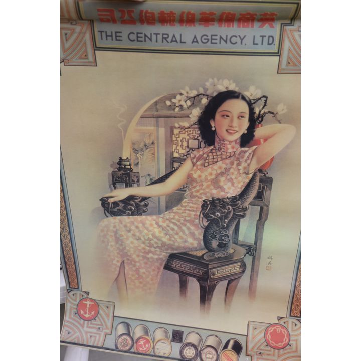 Box Old Rolled Chinese & Railroad Posters