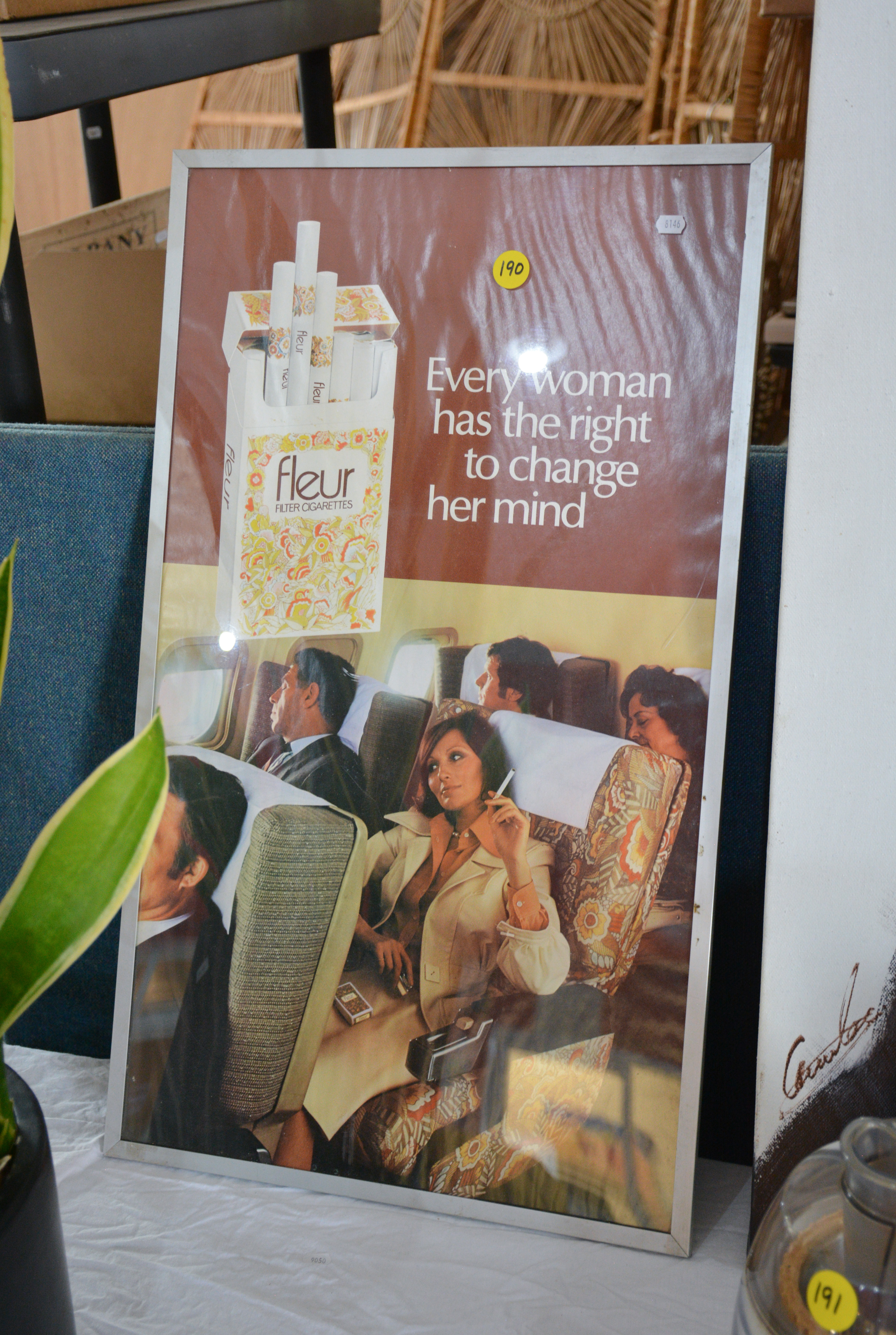 Fleur Cigarettes Framed Poster — sold at auction in New Zealand for $30