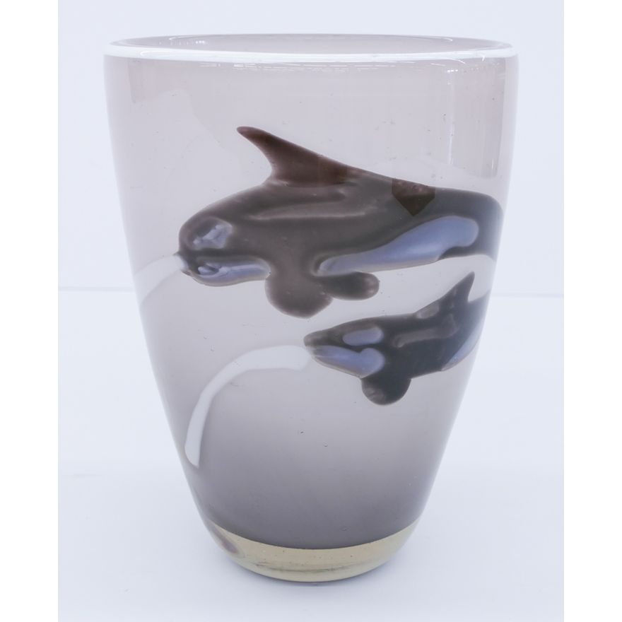 Paul Marioni ''Orca Whale Vessel'' 1978 Glass