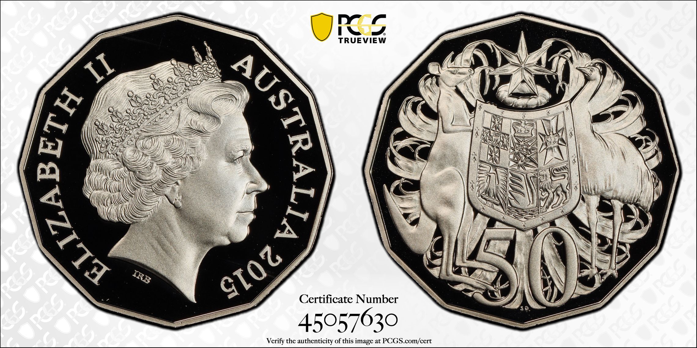 2015 Australian Fifty Cent, 50c Proof PCGS - PR70DCAM POP 10/0 -630