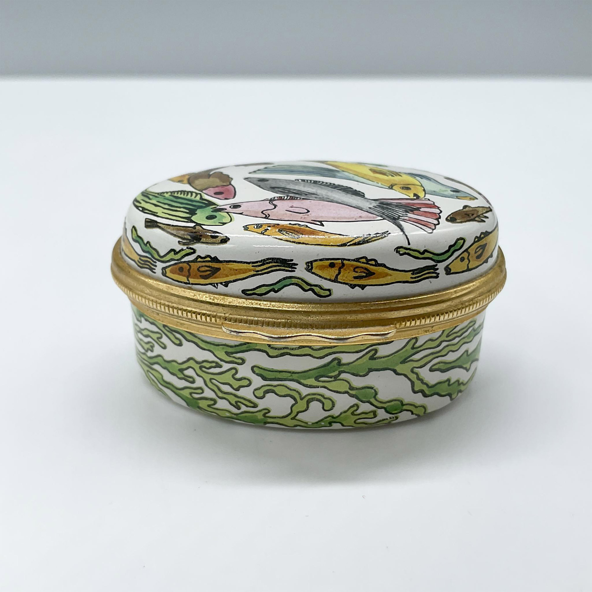 Halcyon Days Enamel Treasure Box, Enamels Tropical Fish