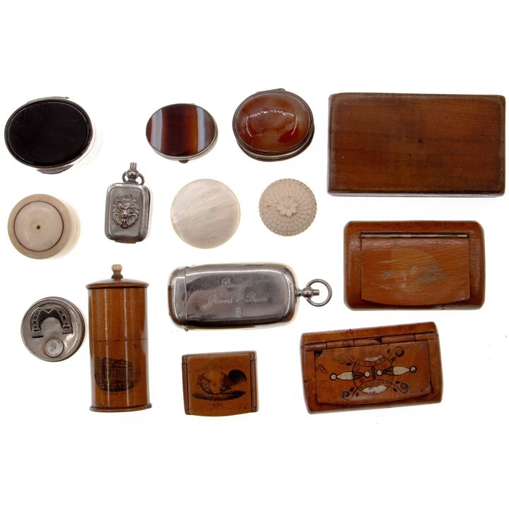 Wooden, Silver Plate and Ivory/Bone Boxes, 1800s - 1900s,