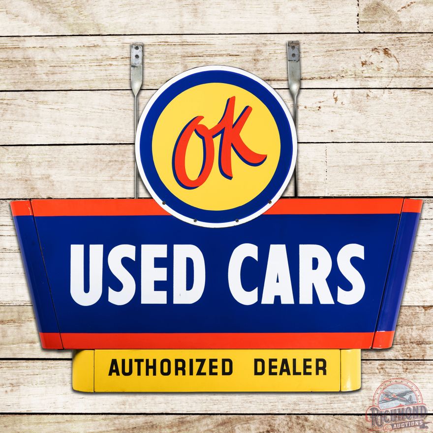 Excellent OK Used Cars Authorized Dealer Multi-Piece DS Porcelain Sign