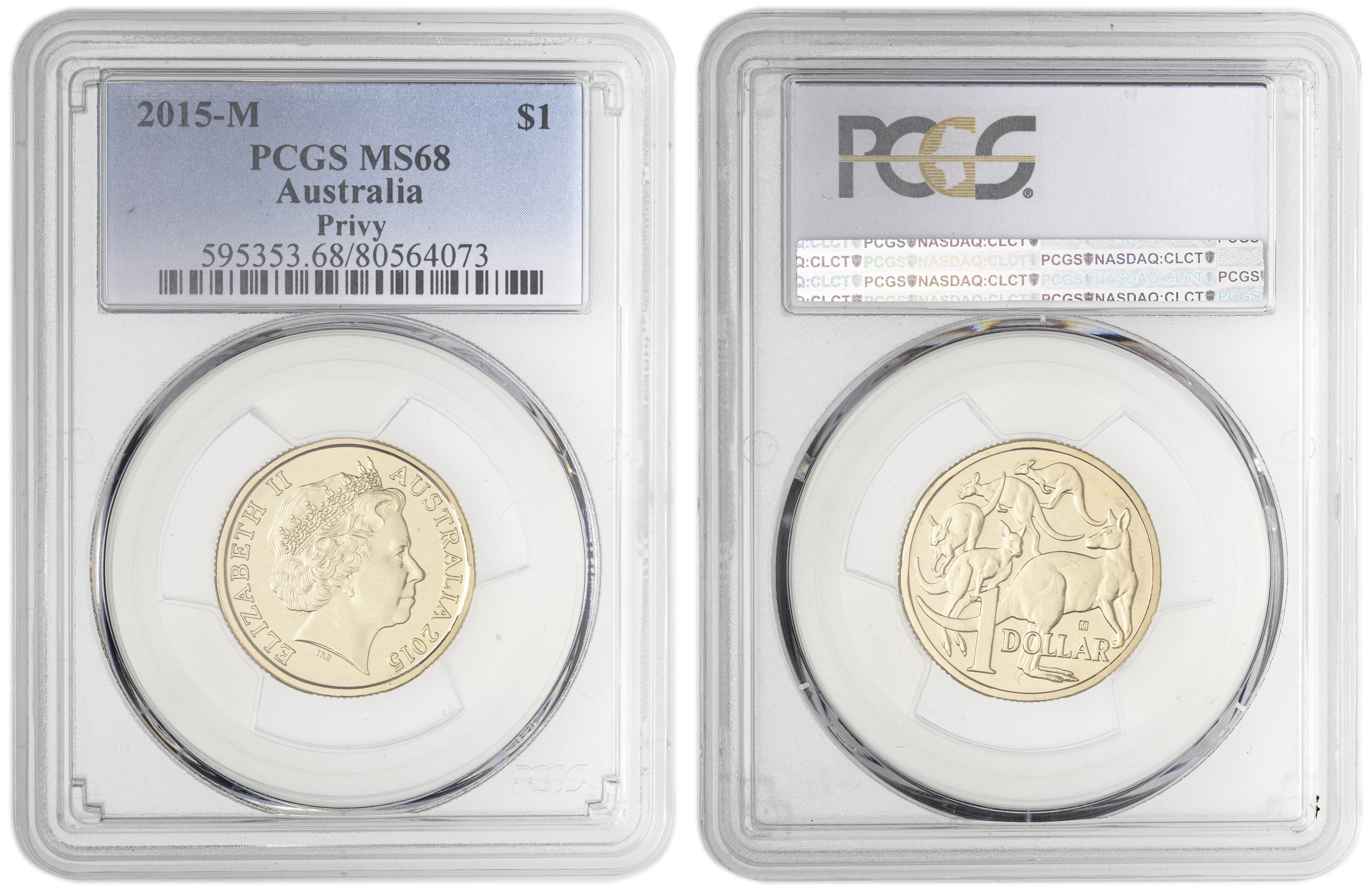 Privy POP 8/0, One Dollar, 2015-M, PCGS MS68