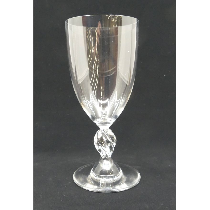 15pc Lalique Crystal 'Frejus' Twist Handle Wine (Burgundy) Glasses- 6"