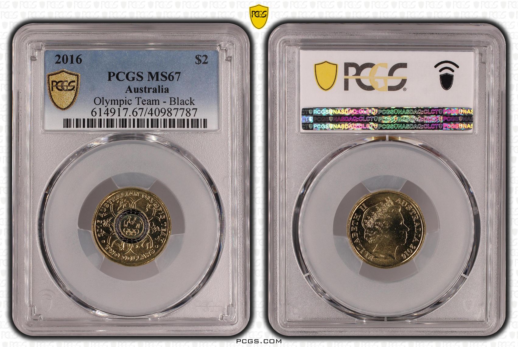 Olympic Team - Black Colorized, Two Dollar, 2016, PCGS MS67