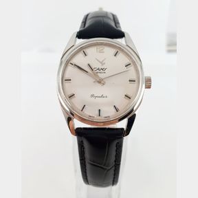 MENS CAMY GENEVA 17 JEWELS WATCH BLROWN LEATHER STRAP - 51929/073