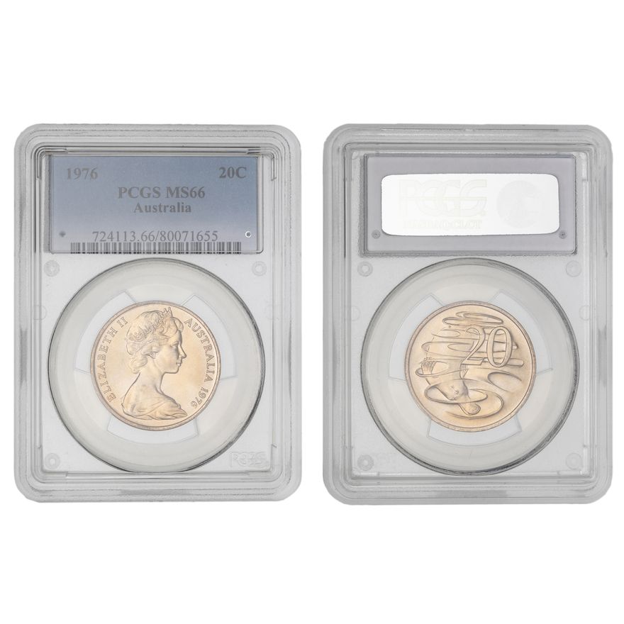 Elizabeth II, Twenty Cent, 1976, PCGS MS66