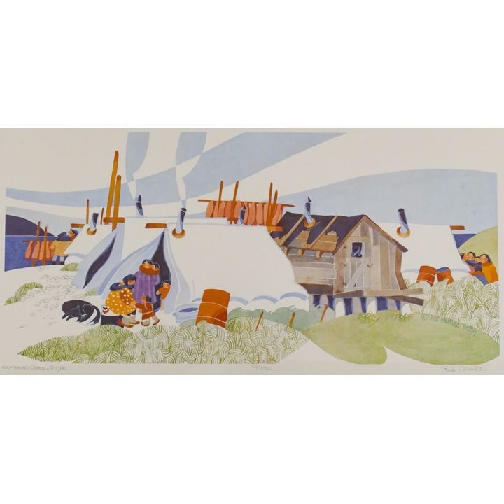Rie Munoz ''Summer Camp, Sigik'' 1994 Signed Print 13.25'' x 23.5'' Sheet.