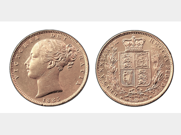 1885 VICTORIA MELBOURNE SHIELD SOVEREIGN
