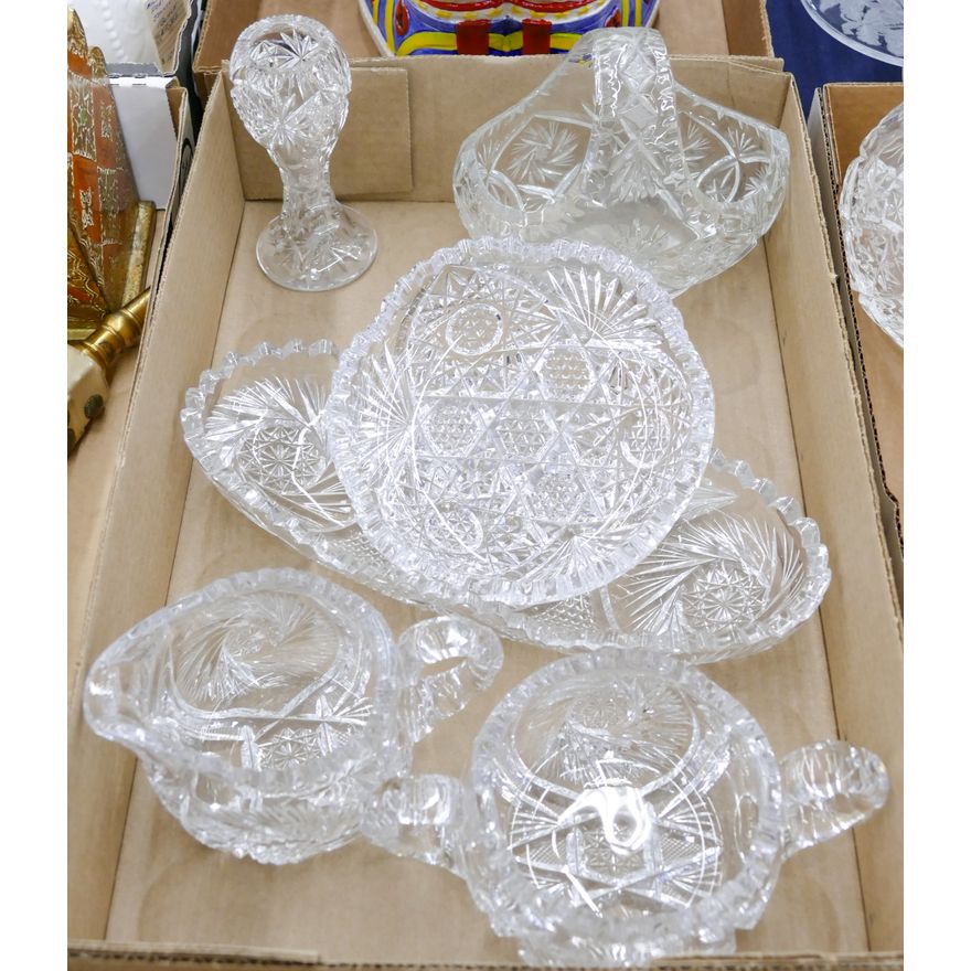 Box Cut Glass Trays Etc.