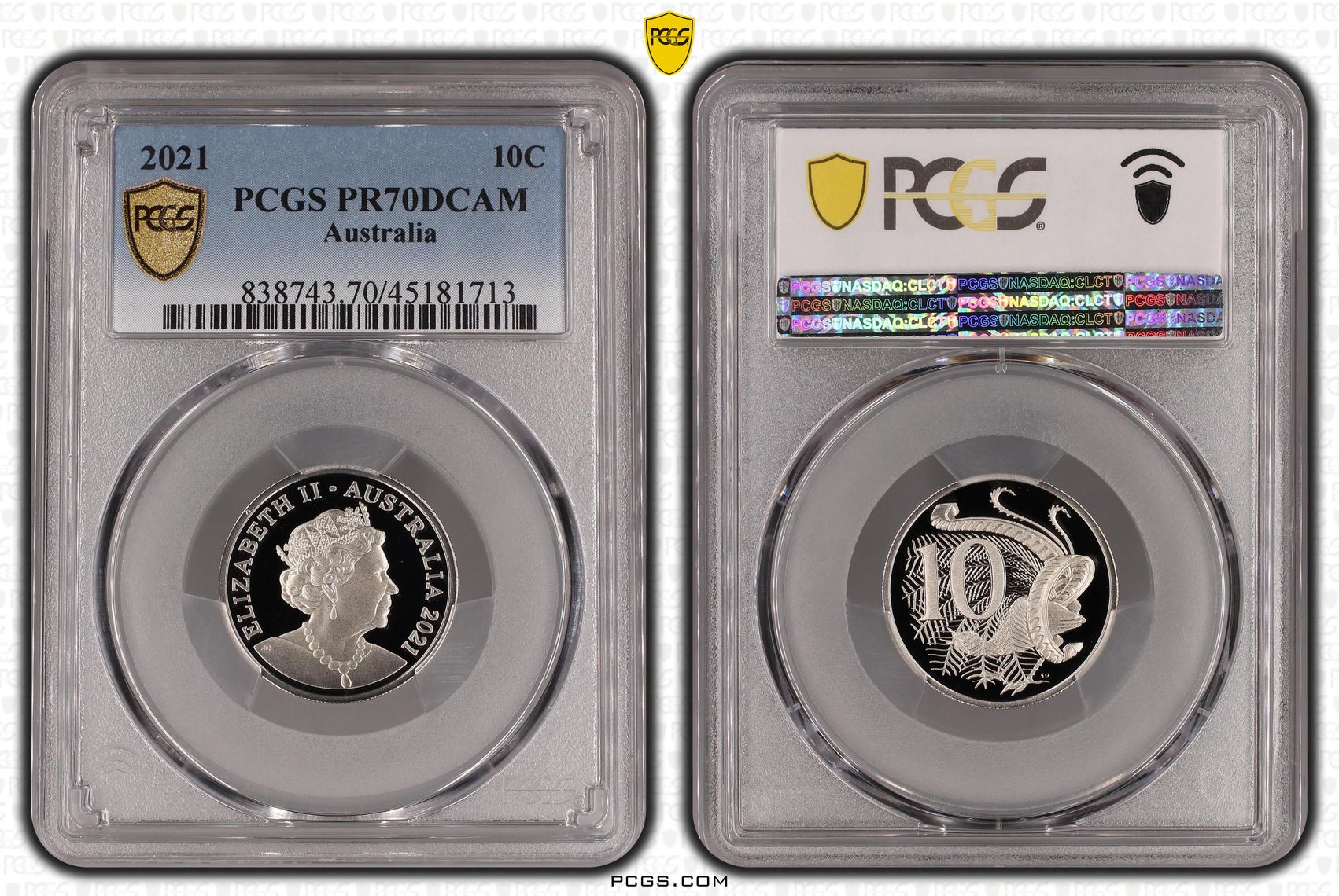 2021 Australia Ten Cent, 10c PCGS - PR70DCAM POP 120/0 -713