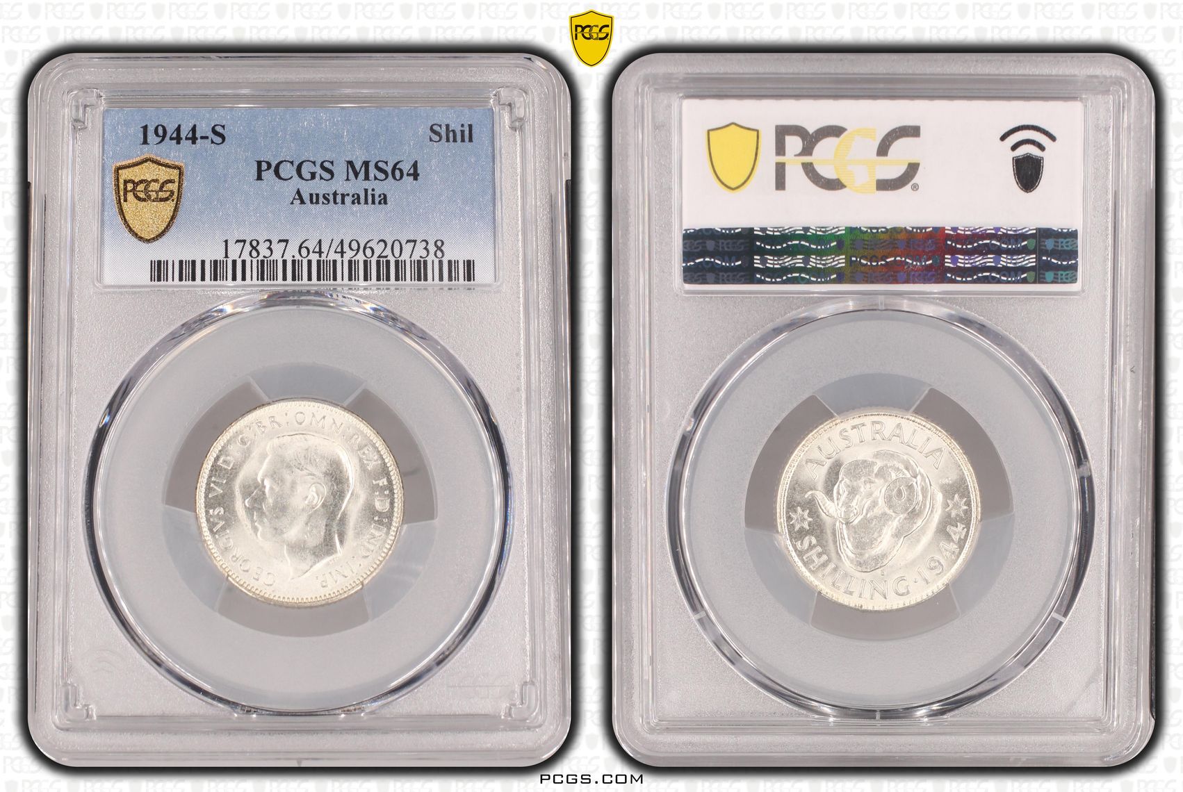 1944-S Australia Shilling PCGS MS64