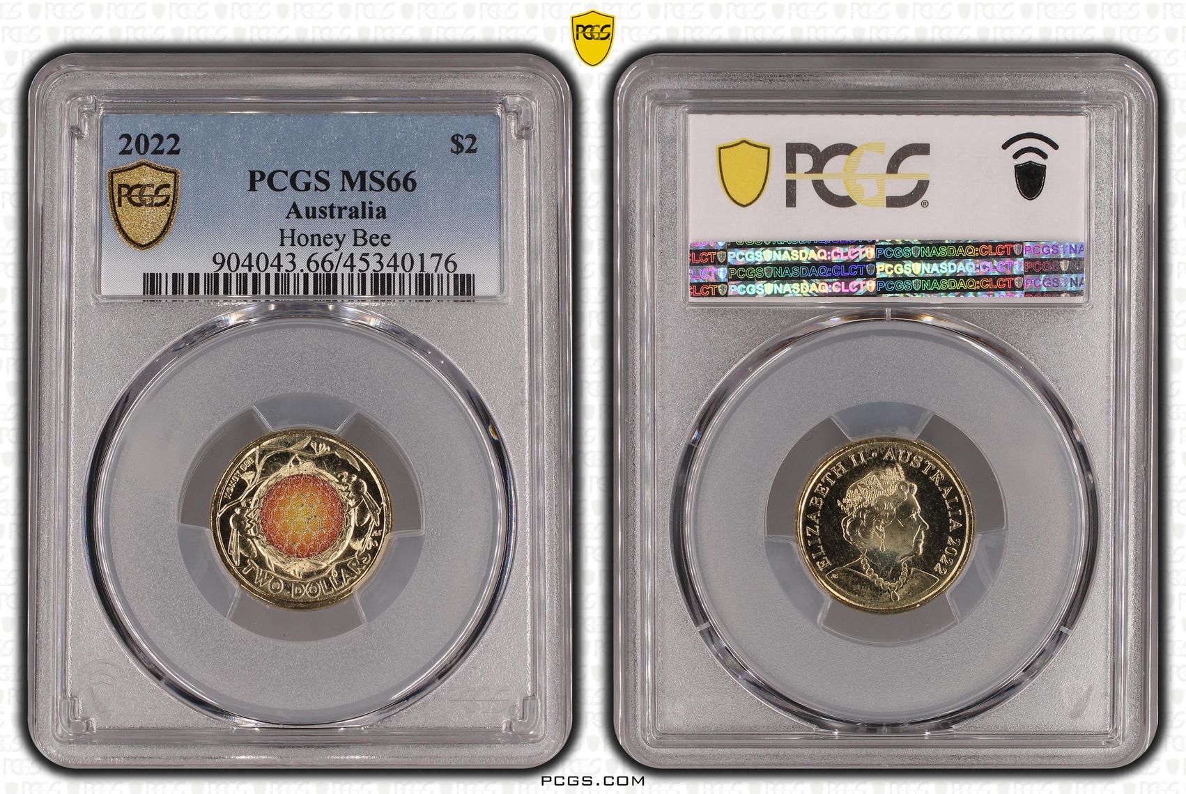 Honey Bee Colorized, Two Dollar, 2022, PCGS MS66