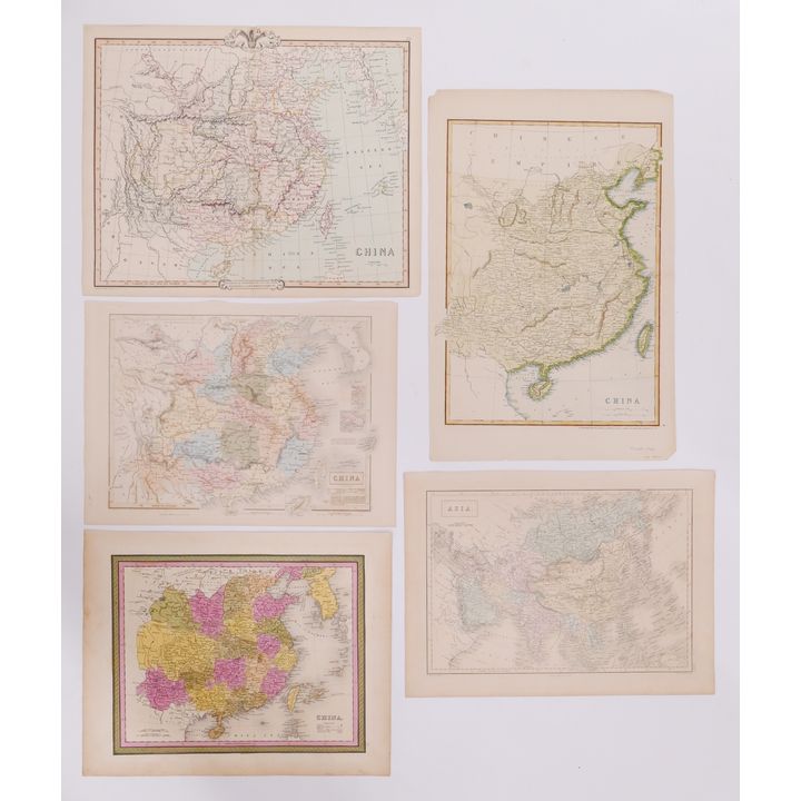 5pc 19th Century British Maps of China