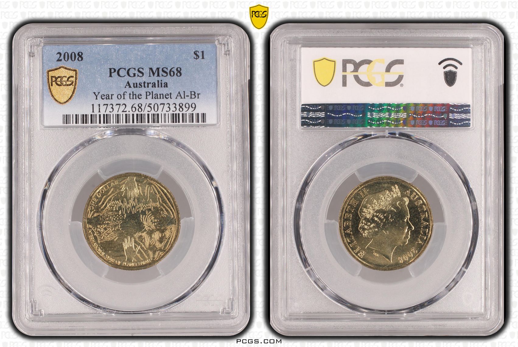Year of the Planet Al-Bronze POP 2/0, One Dollar, 2008, PCGS MS68