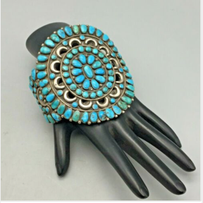Outstanding Vintage Turquoise Cluster Bracelet from The Jewel Box Collection