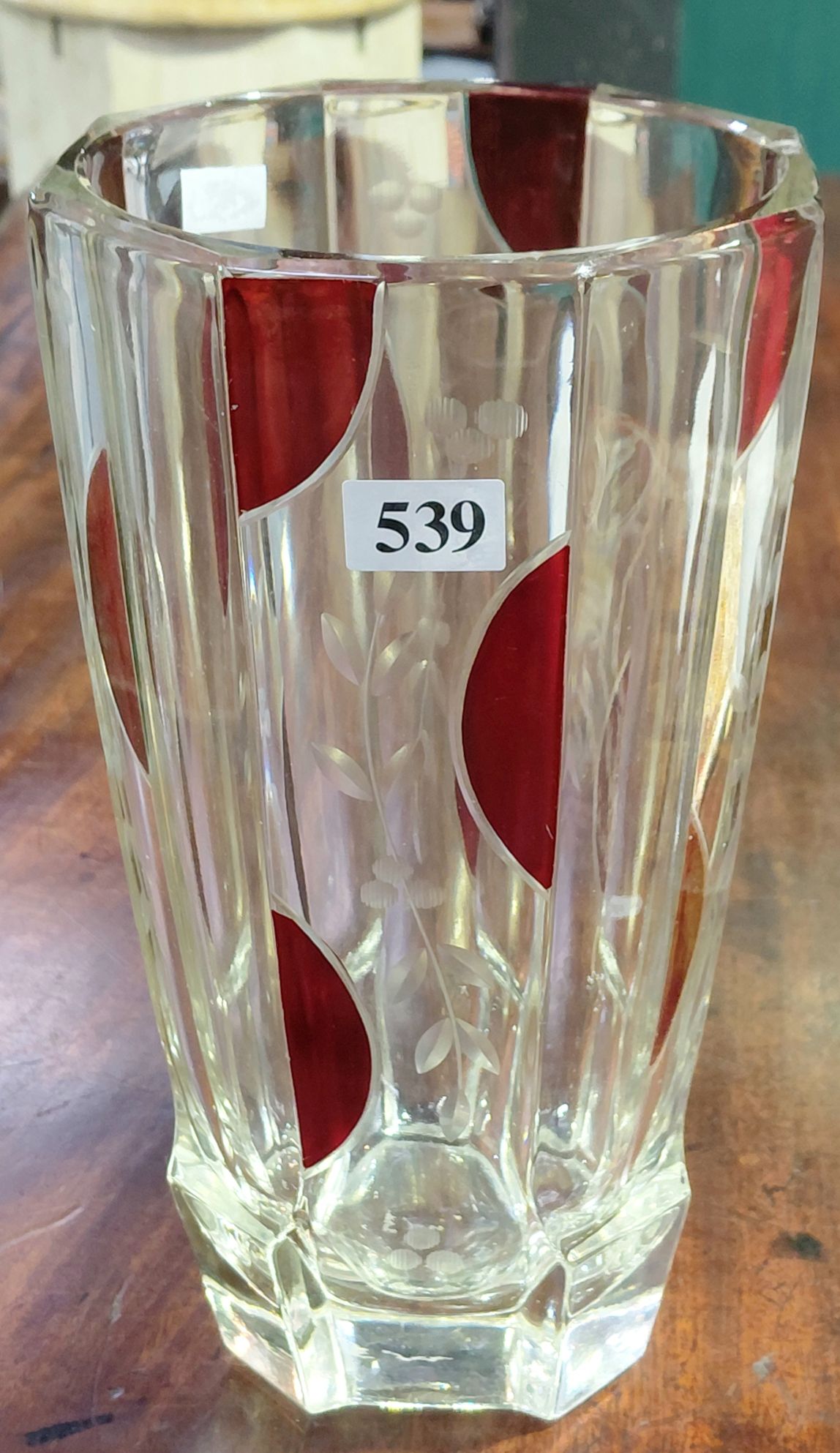 Art Deco Bohemian Glass Vase