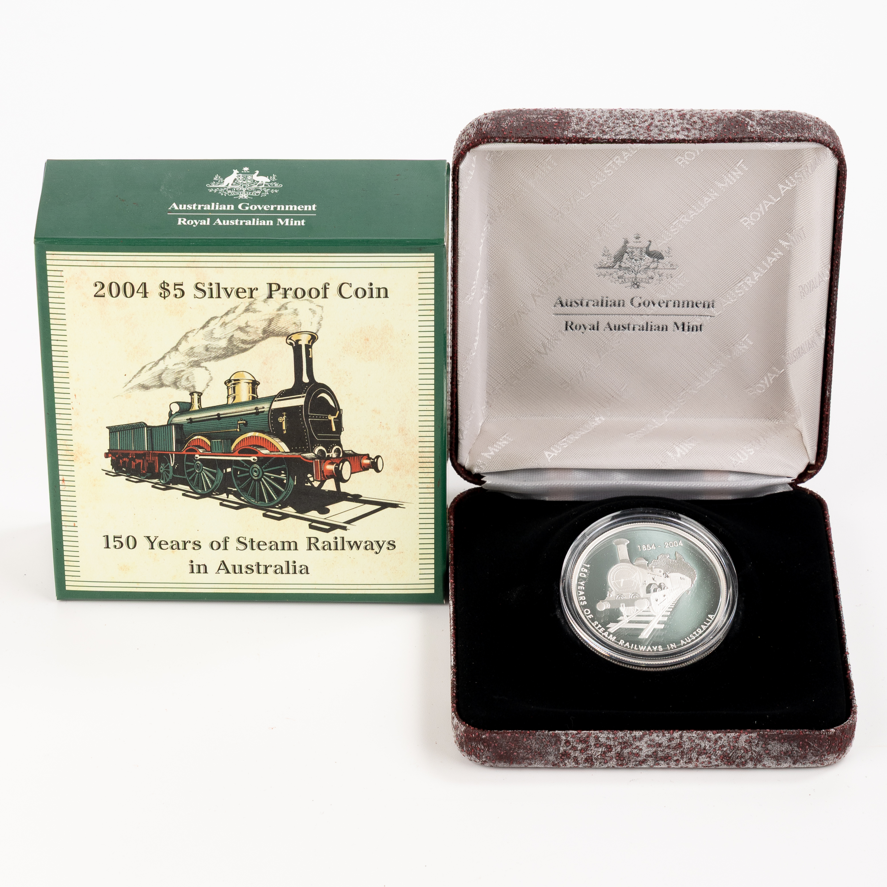 43 · RAM - 150 Years of Steam Railways, Five Dollars, 2004,  FDC