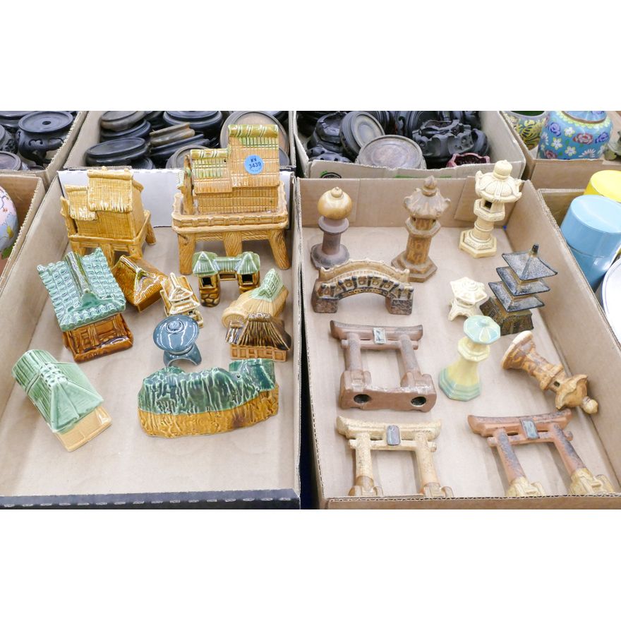 2 Boxes Japanese Brown Pagoda Figures