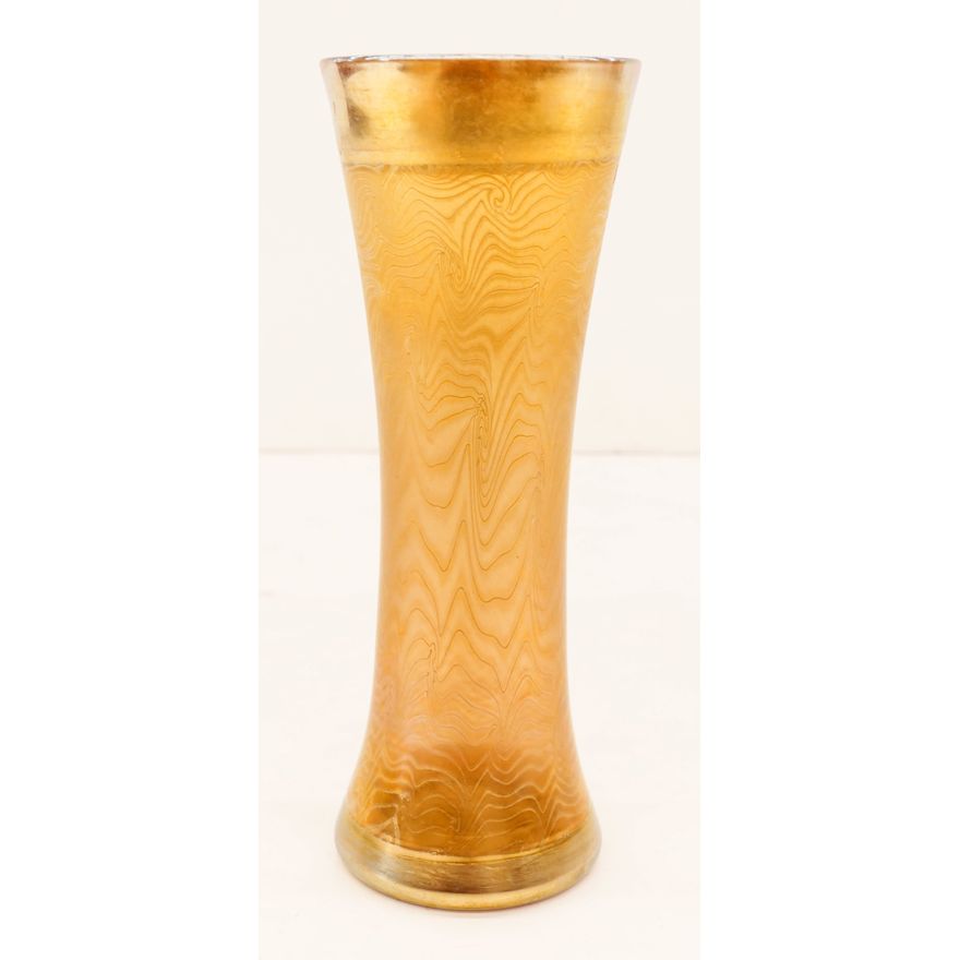 L.C. Tiffany Favrile Gold Damscene Tall Vase