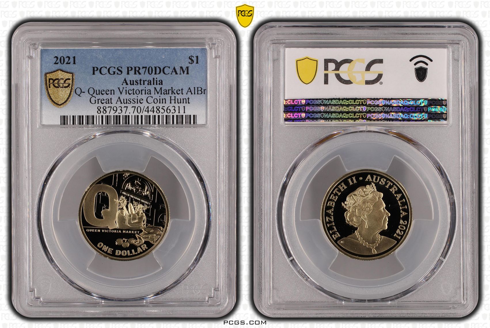 489 · 2021 Australia One Dollar, $1 Q- Queen Victoria Market AlBr PCGS - PR70DCAM POP 15/0 -311