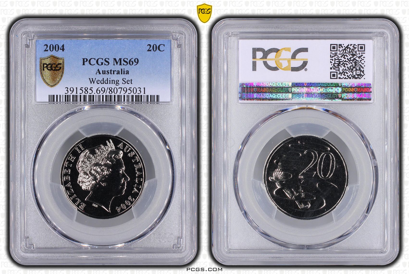 , Twenty Cent, 2004, PCGS MS69