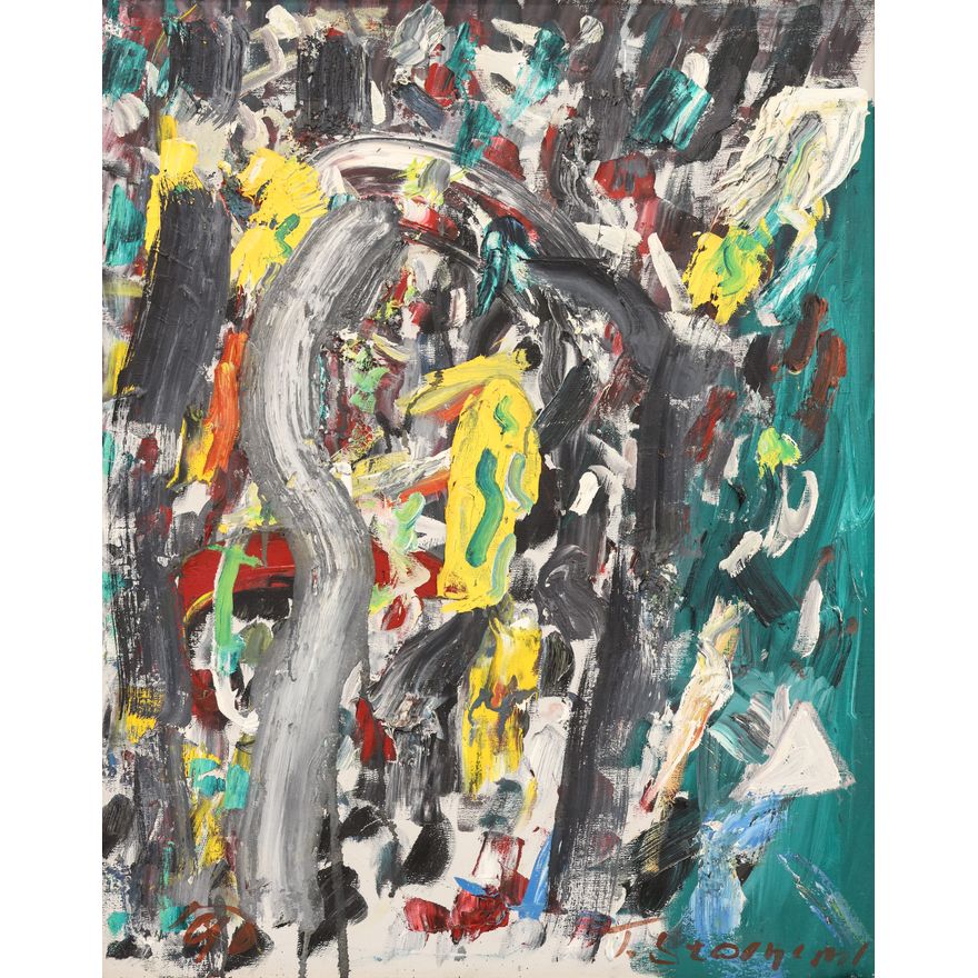 Jay Steensma ''Untitled'' (Green and Yellow) 1990 Oil