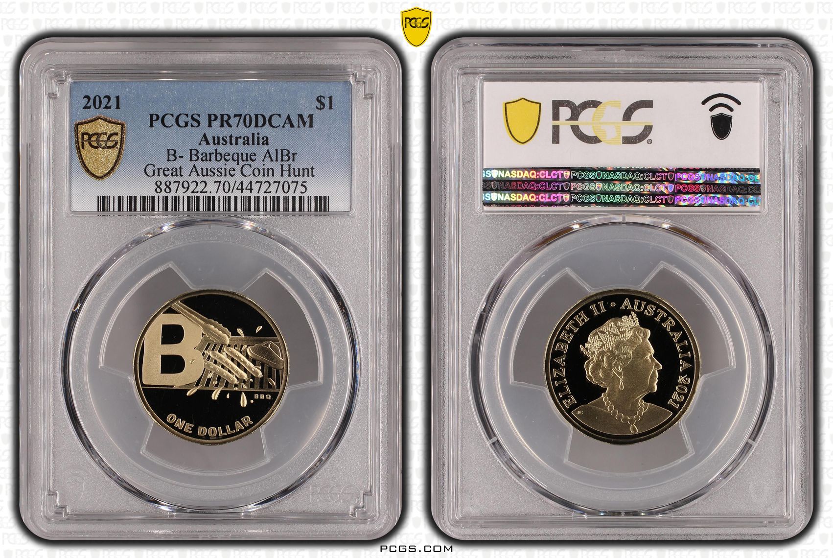 B- Barbeque AlBr, One Dollar, 2021, PCGS PR70DCAM