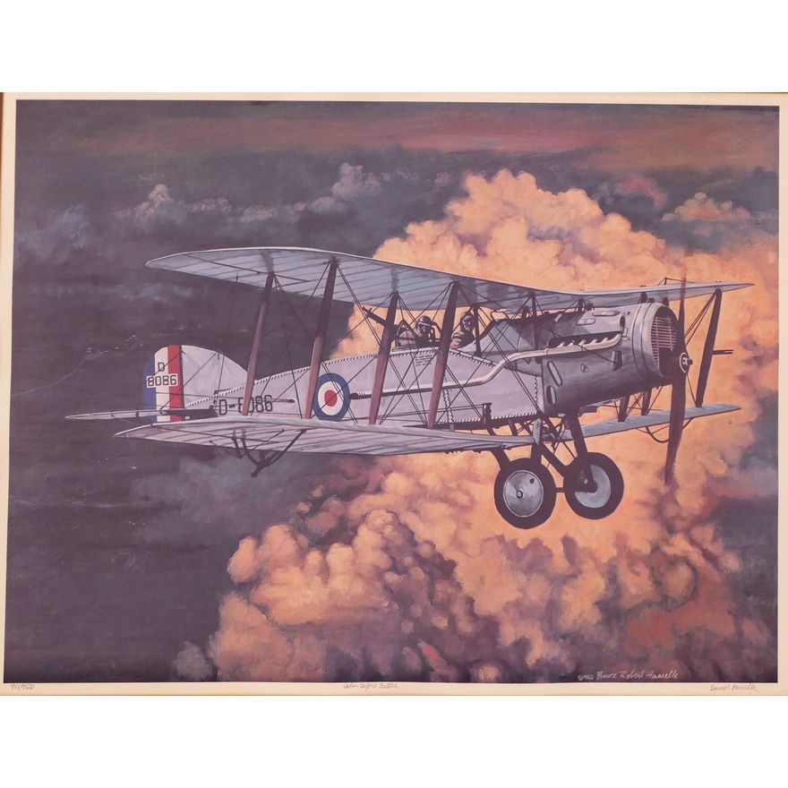 Bruce Hasselle 'Calm Before Battle' S/N Print Framed- 32x40''