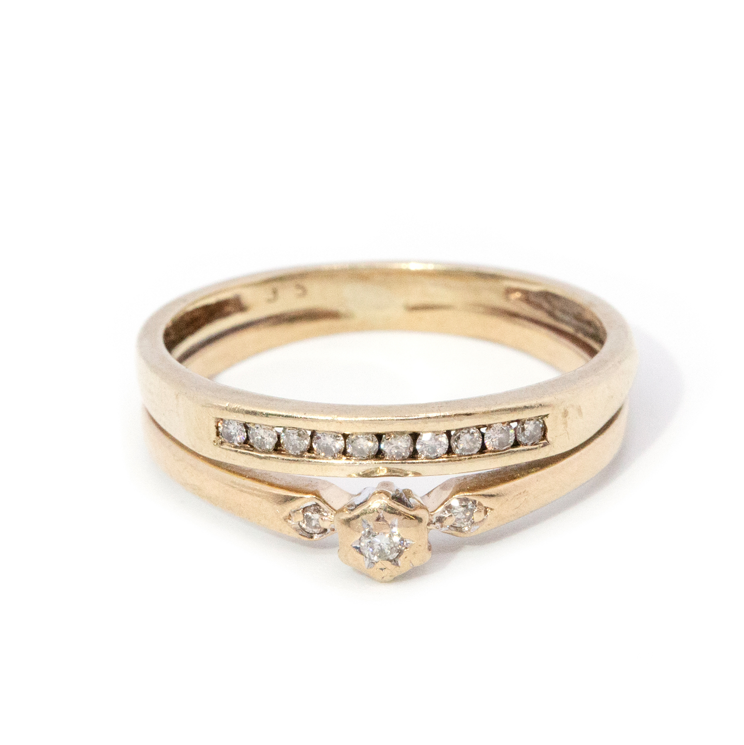 9ct Gold Diamond Ring Set