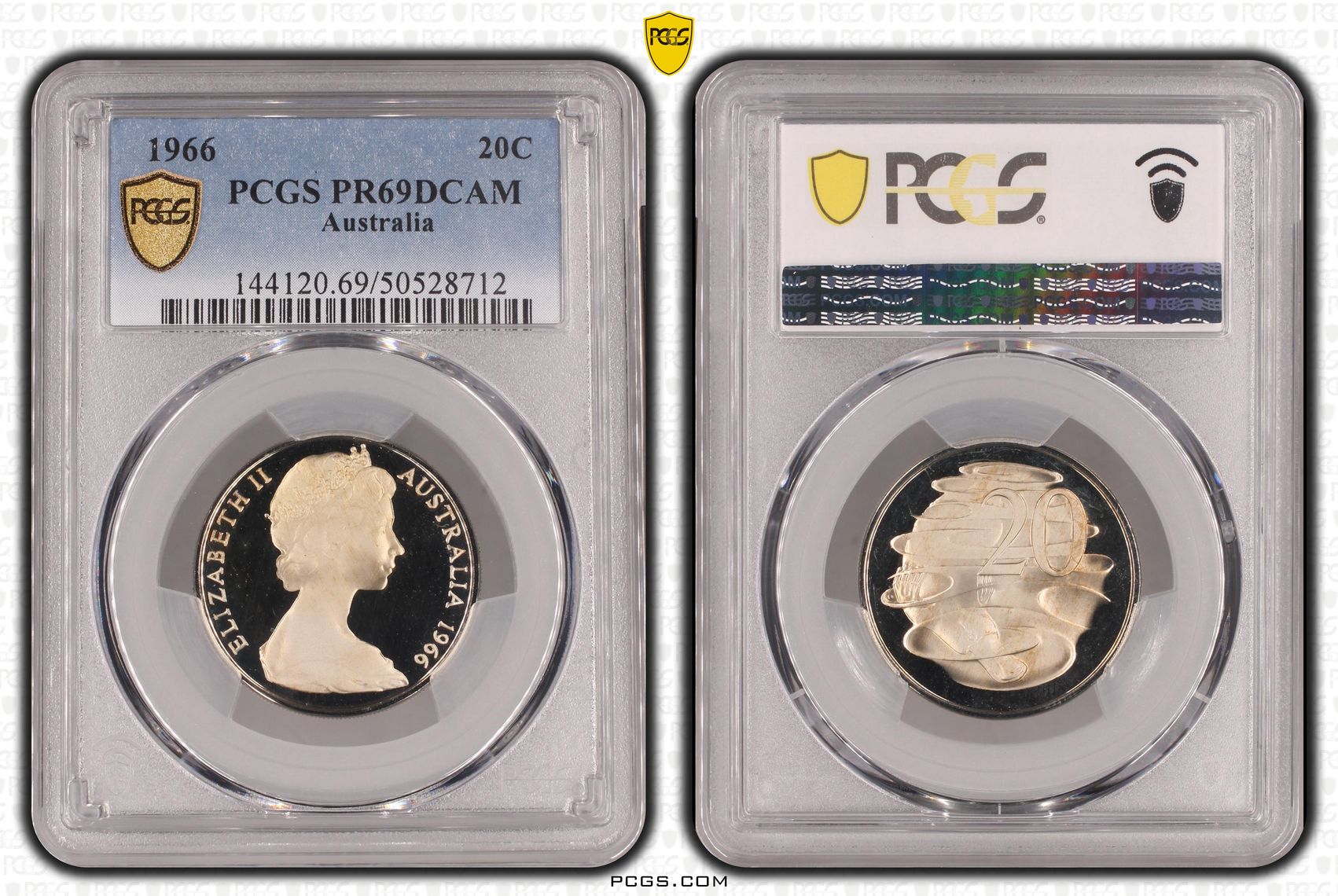 Twenty Cent, 1966, PCGS PR69DCAM